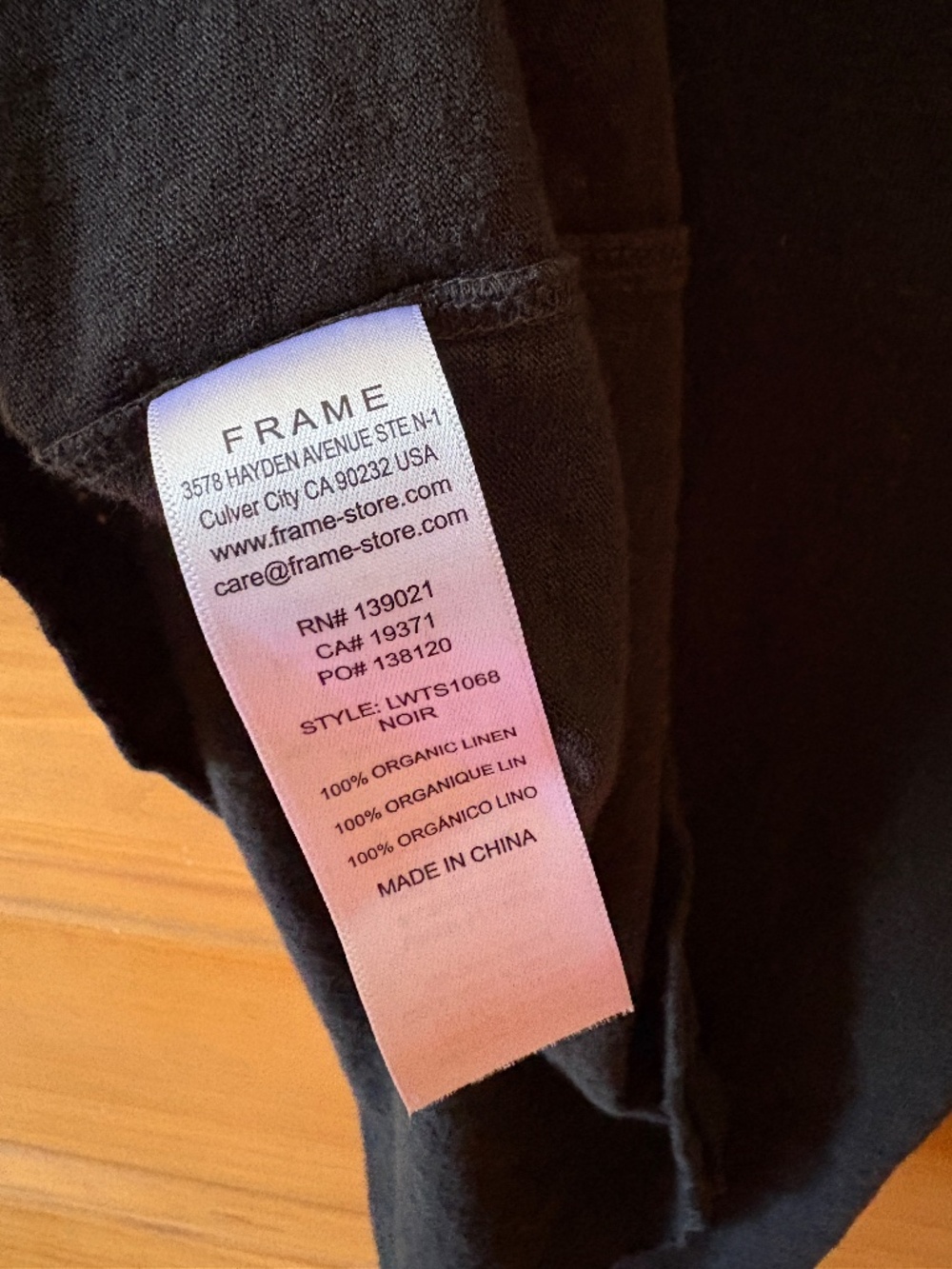 Frame 100% Organic Cotton Black Short Sleeve T-Shirt Size Medium - Picture 5 of 9